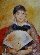 Femme a leventail, Pierre-Auguste Renoir